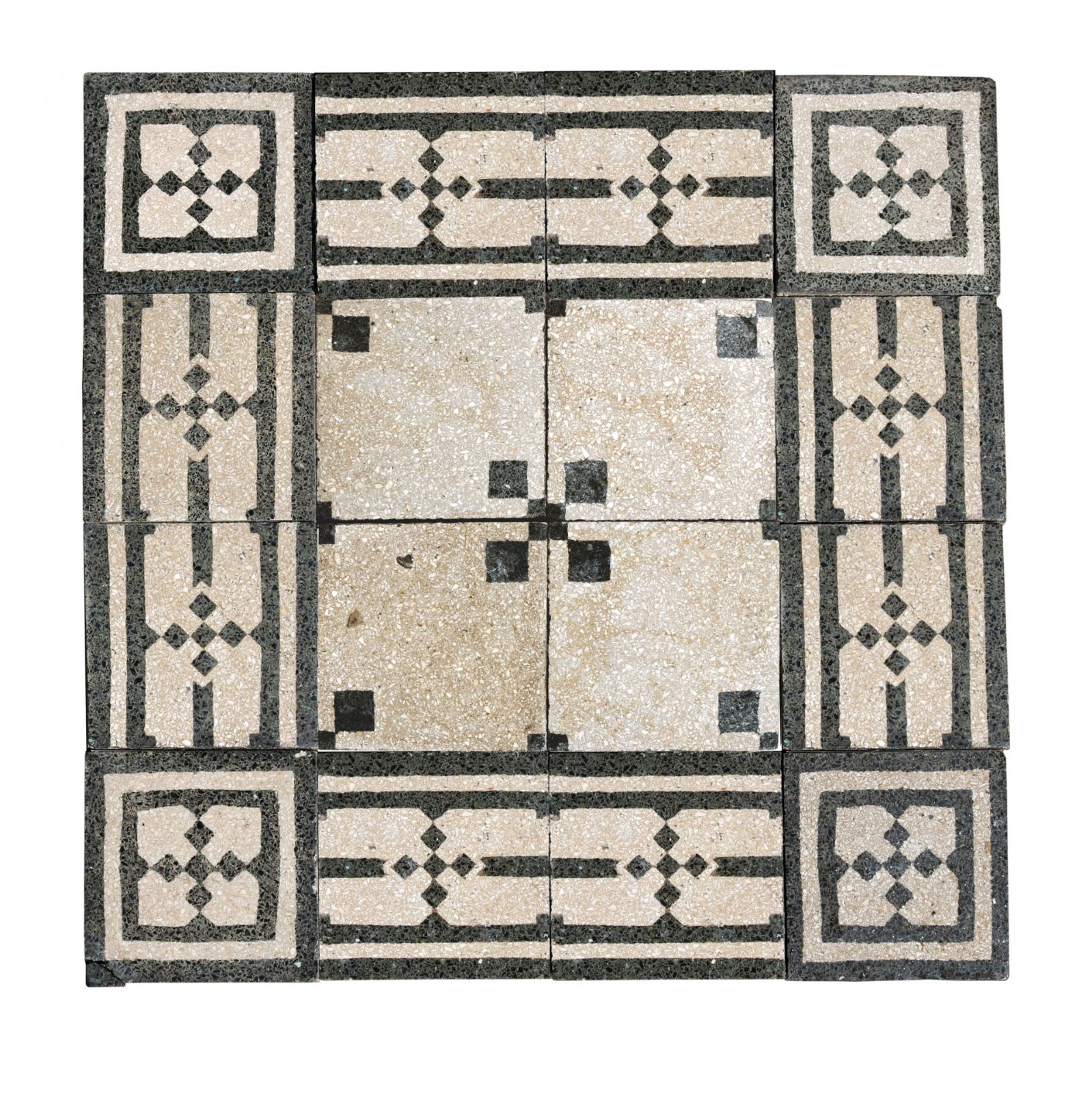 Antica pavimentazione in graniglia. cm 20x20. Epoca primi 1900. - 1
