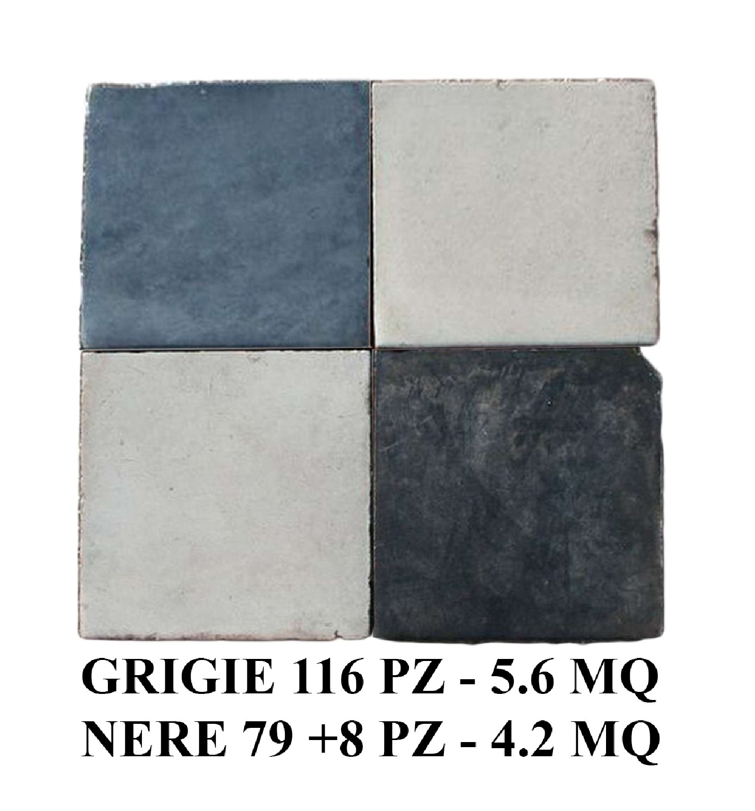Antica pavimentazione in cementine cm 22x22 - Cementine e Graniglie - Pavimentazioni Antiche - Prodotti - Antichità Fiorillo