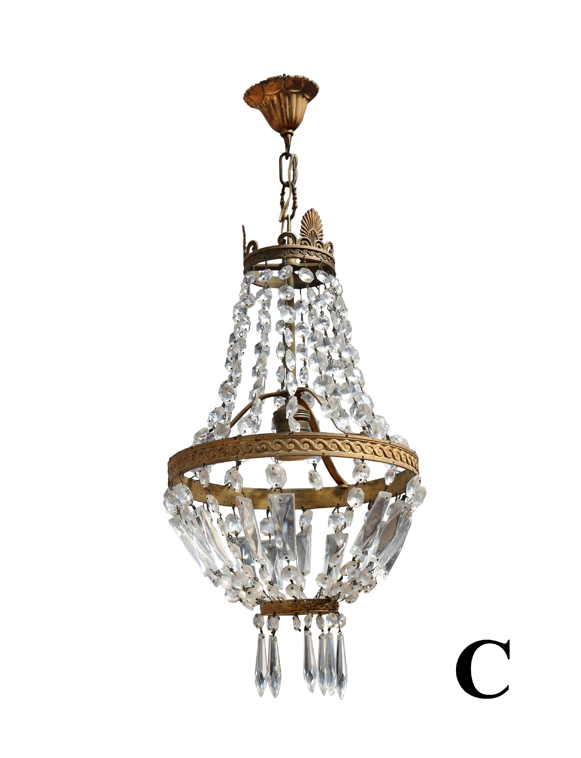 Antichi lampadari in vetro. Epoca 1800. - 1