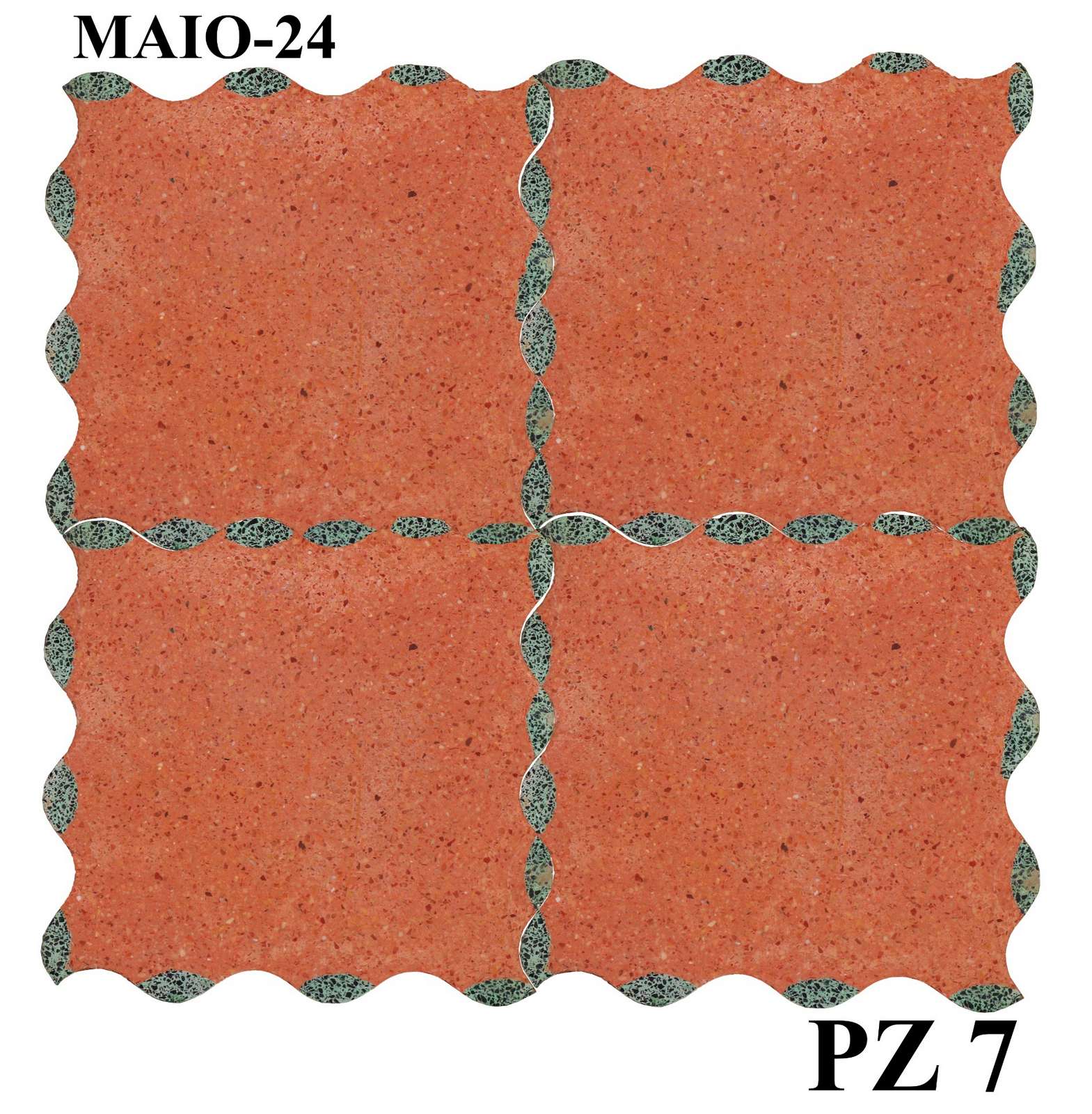 Antica pavimentazione in graniglia. cm 20.5 x 20.5. - Cementine e Graniglie - Pavimentazioni Antiche - Prodotti - Antichità Fiorillo
