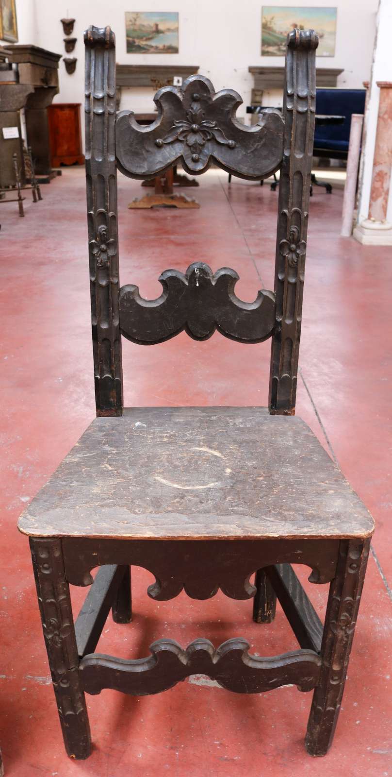 Coppia di antiche sedie in legno. Epoca 1600. - 1