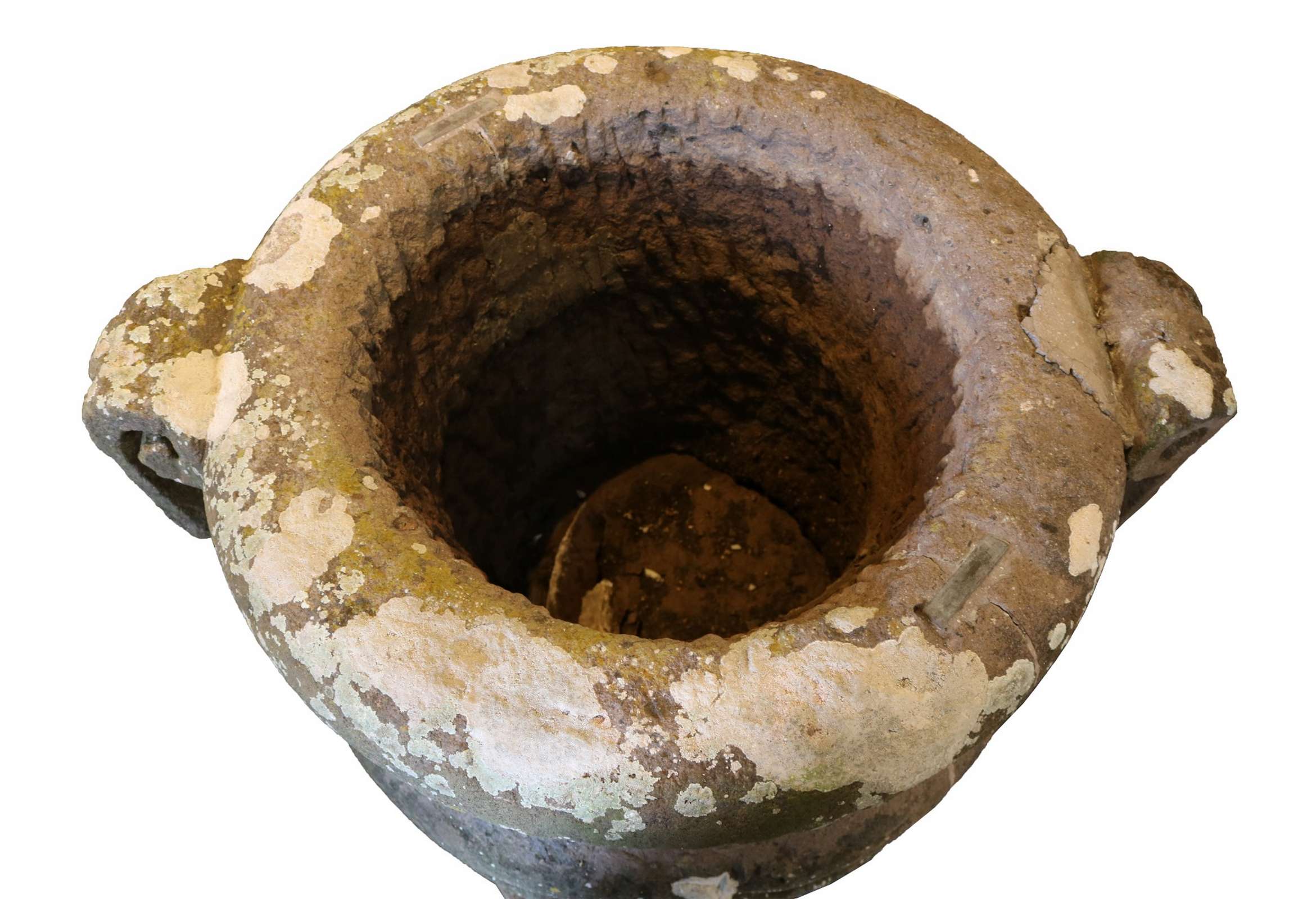 Importante e antico vaso di pietra decorato. Epoca 1500. - 1