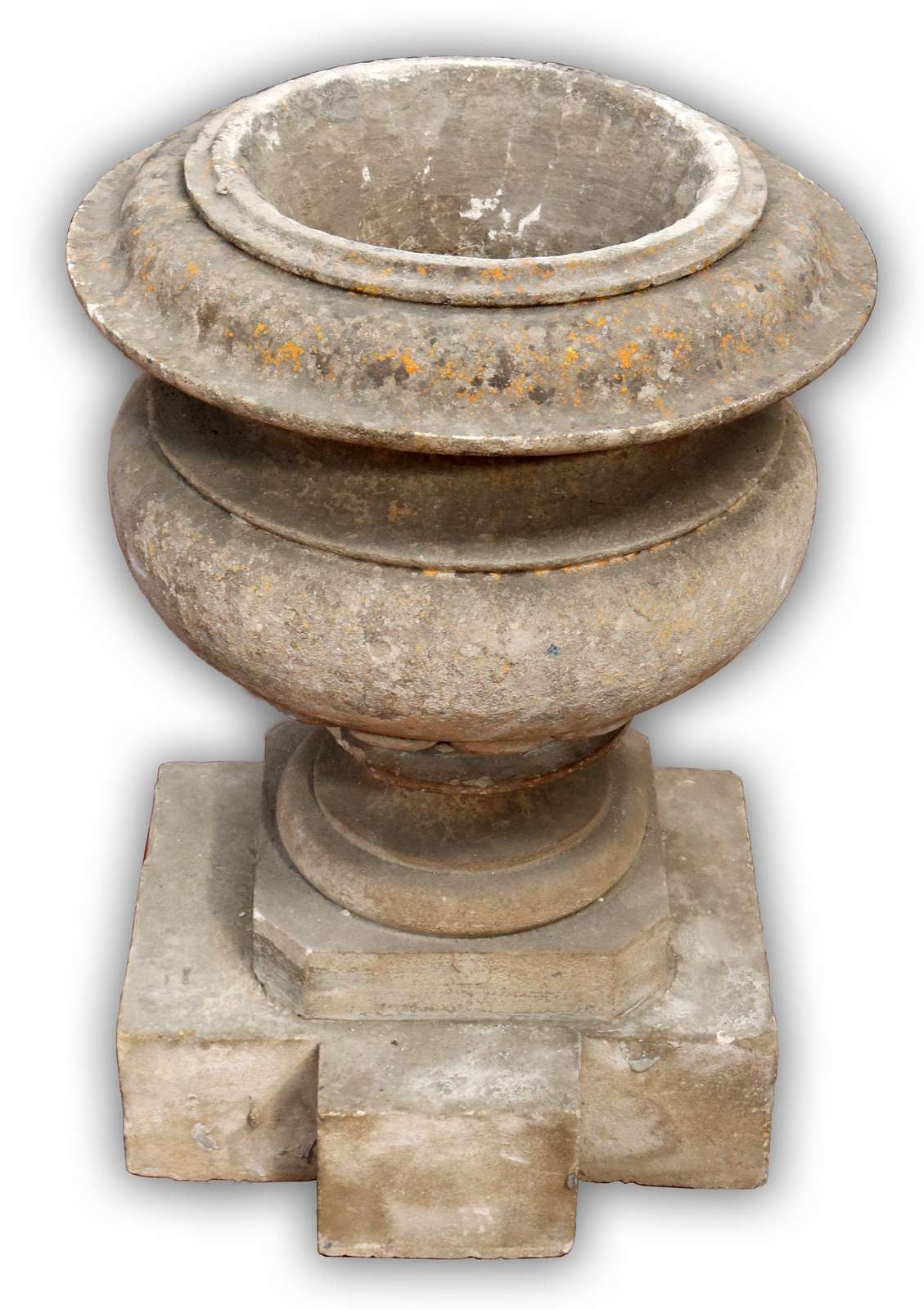 Antico vaso baccellato in pietra. - 1