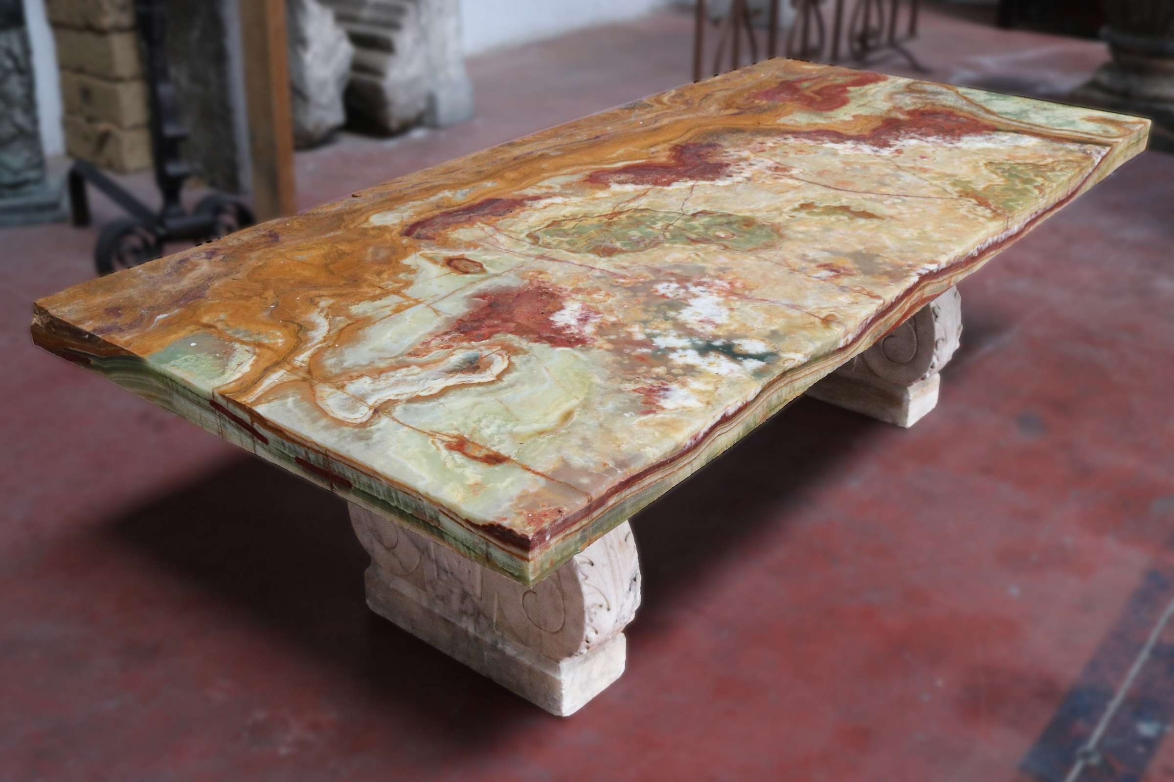 Antico piano da tavolo in Alabastro. Epoca 1800. - 1