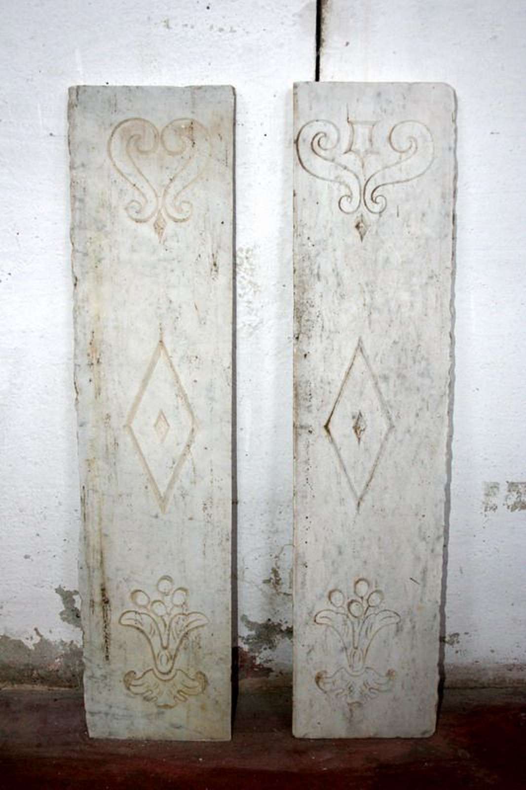 Coppia di pannelli antichi in marmo - 1