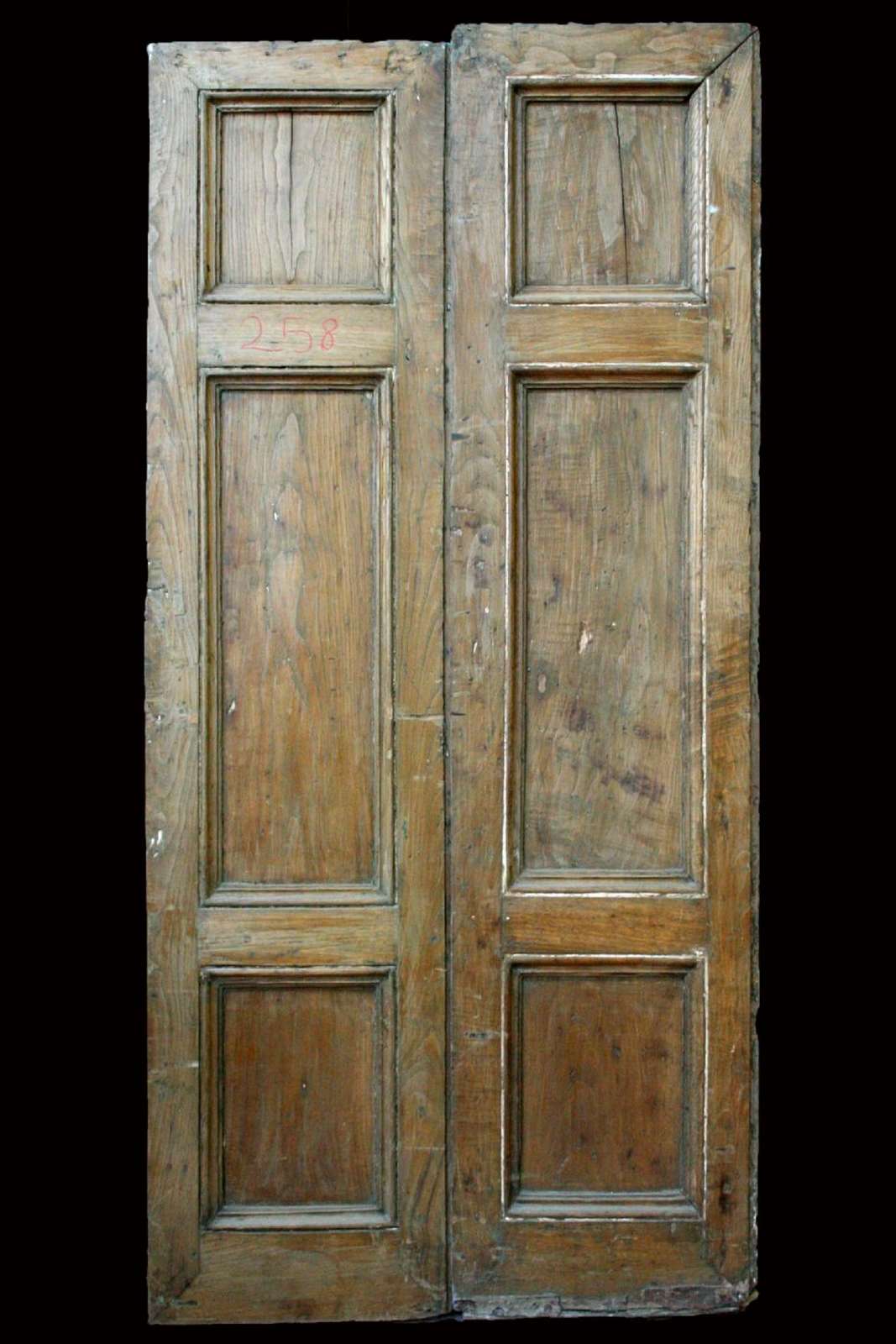 antica coppia di porte ad un' anta sola in rovere. Epoca 1800. - 1