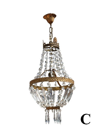 Antichi lampadari in vetro. Epoca 1800. 