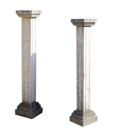 Antiche colonne in pietra. Epoca 1900. 