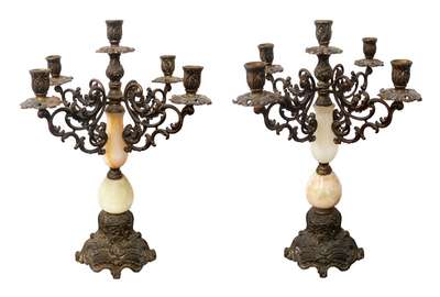 Coppia di antichi candelabri. Epoca primi 1900. 