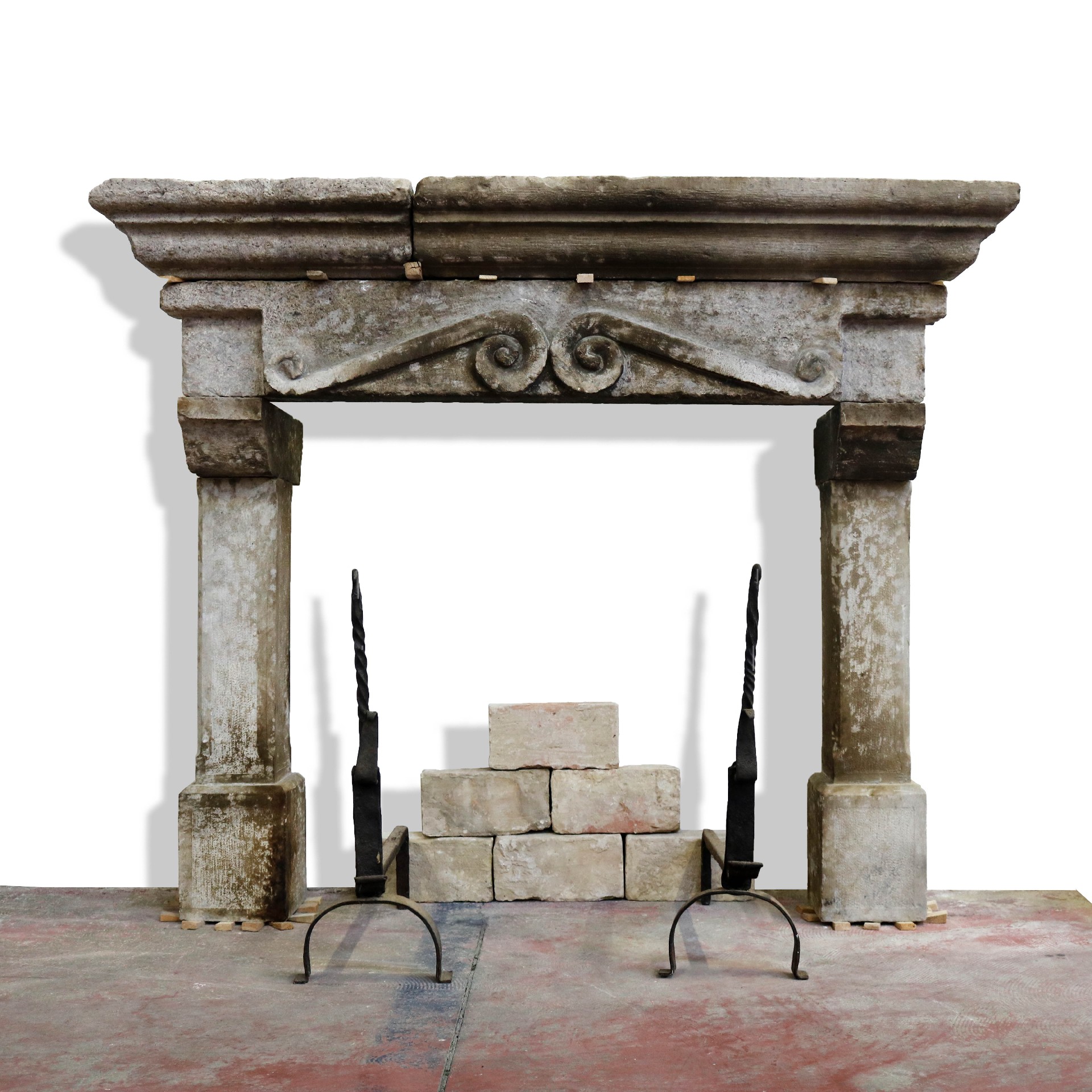 Camino antico in pietra, cm 125x104 h. - Camini Antichi - Camini e Accessori - Prodotti - Antichità Fiorillo