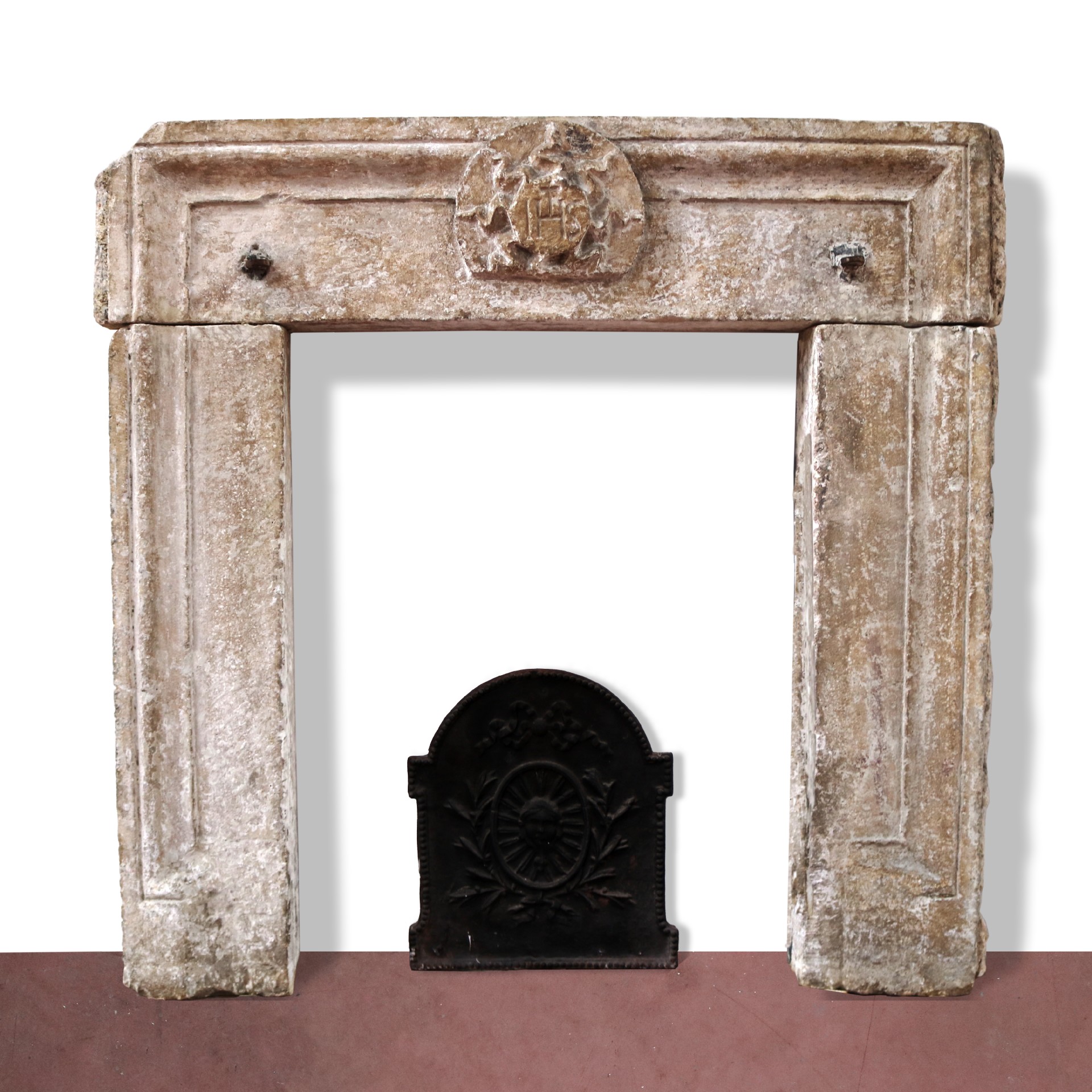 Camino antico in pietra, cm 119x115H. - Camini Antichi - Camini e Accessori - Prodotti - Antichità Fiorillo