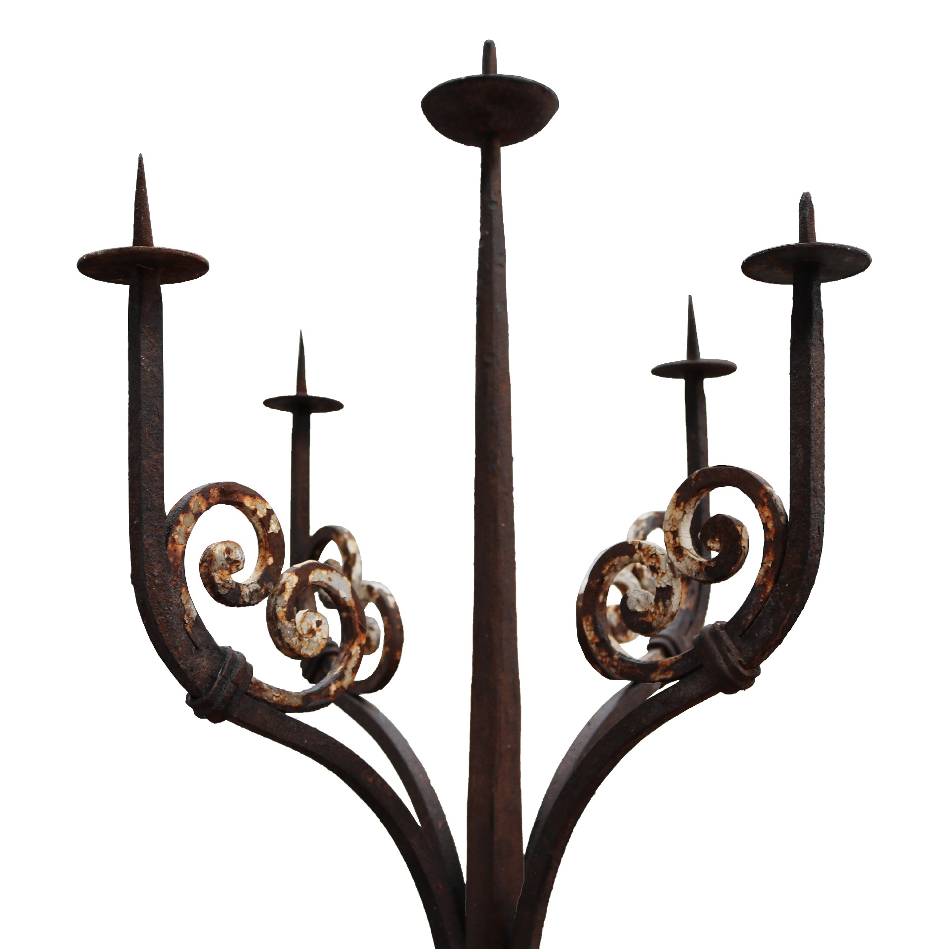 Candelabro in ferro battuto. - 1