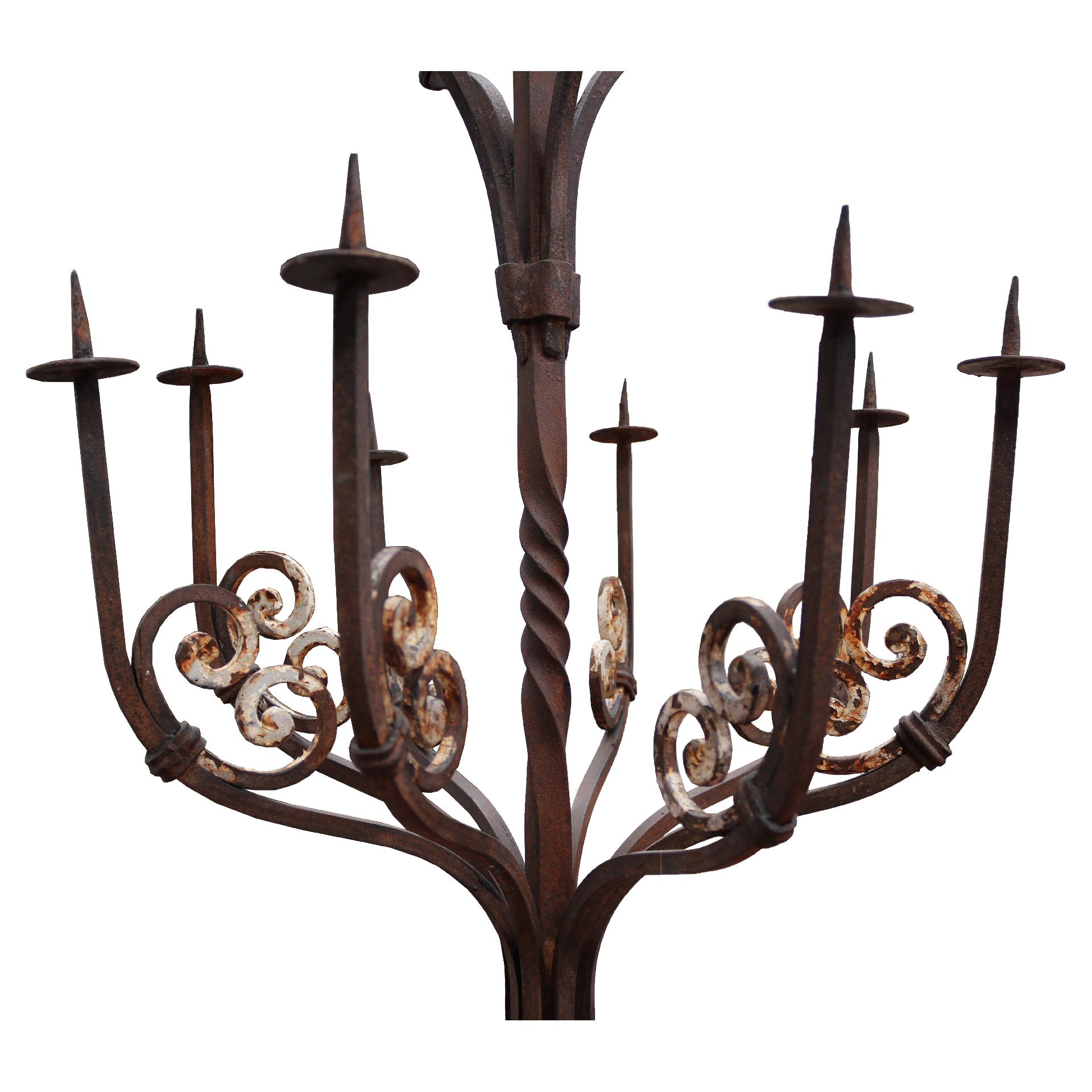 Candelabro in ferro battuto. - 1