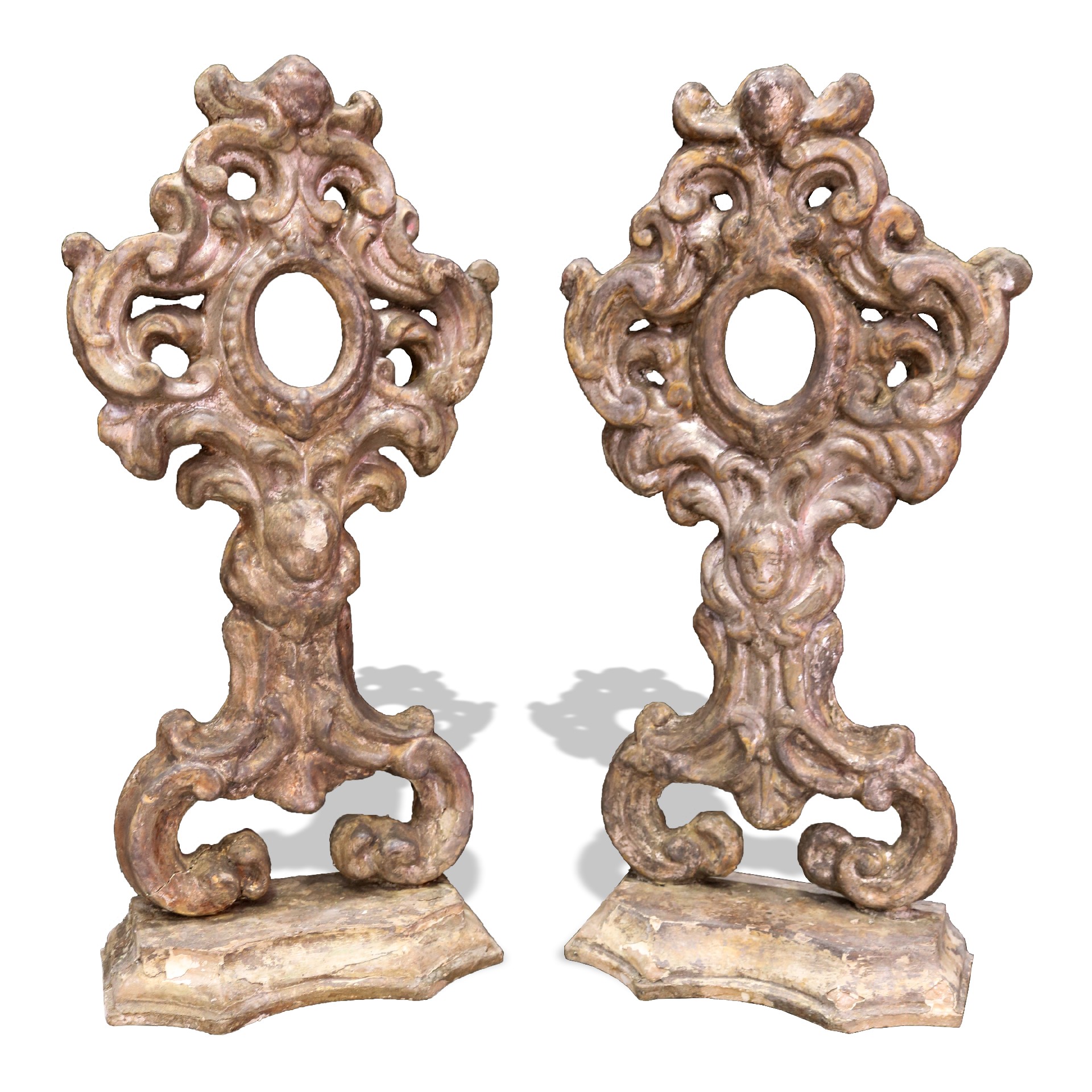 Coppia di antiche cartaglorie in mecca. - Lampadari e Candelabri - Mobili antichi - Prodotti - Antichità Fiorillo