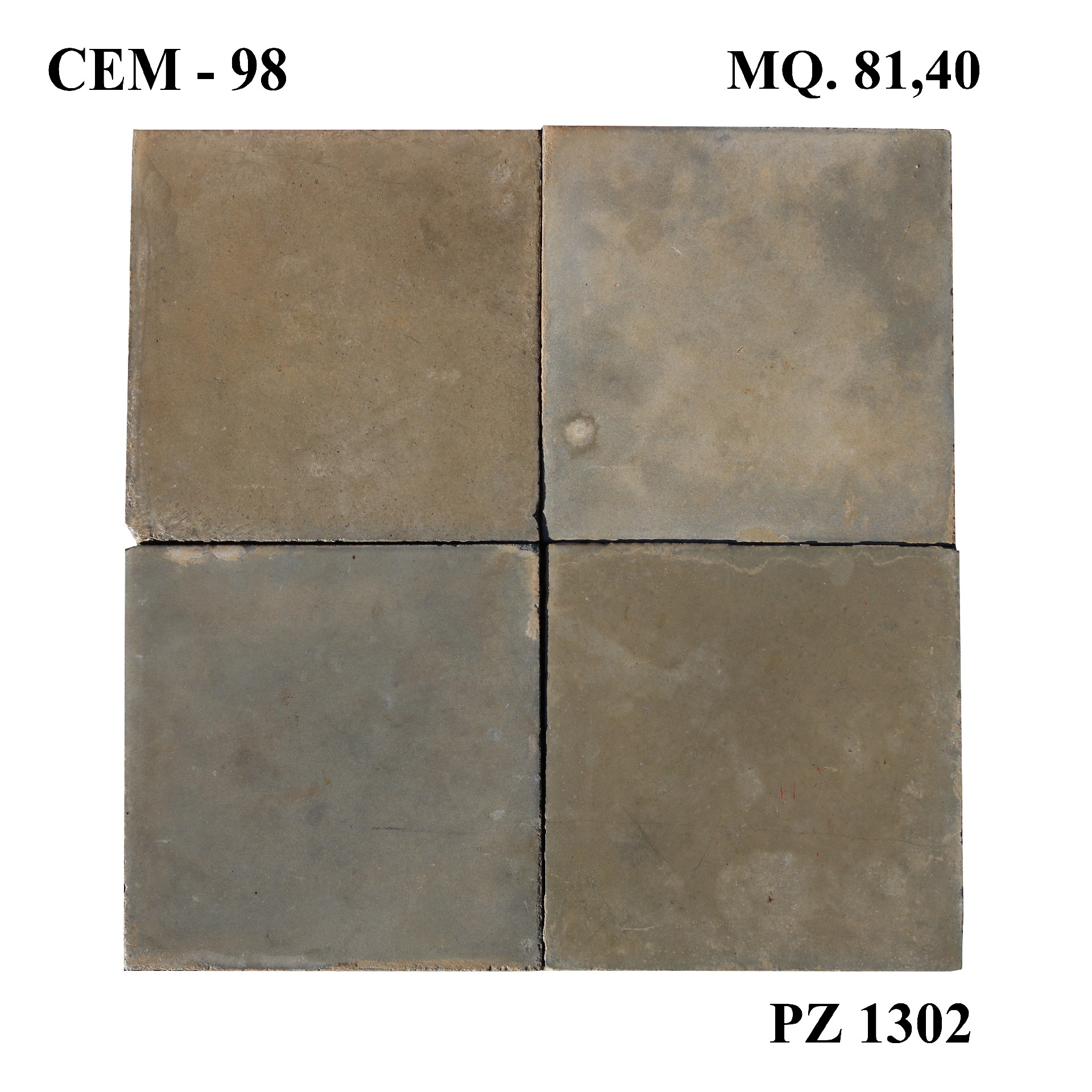 Antica pavimentazione in cementine cm 25x25. - 1