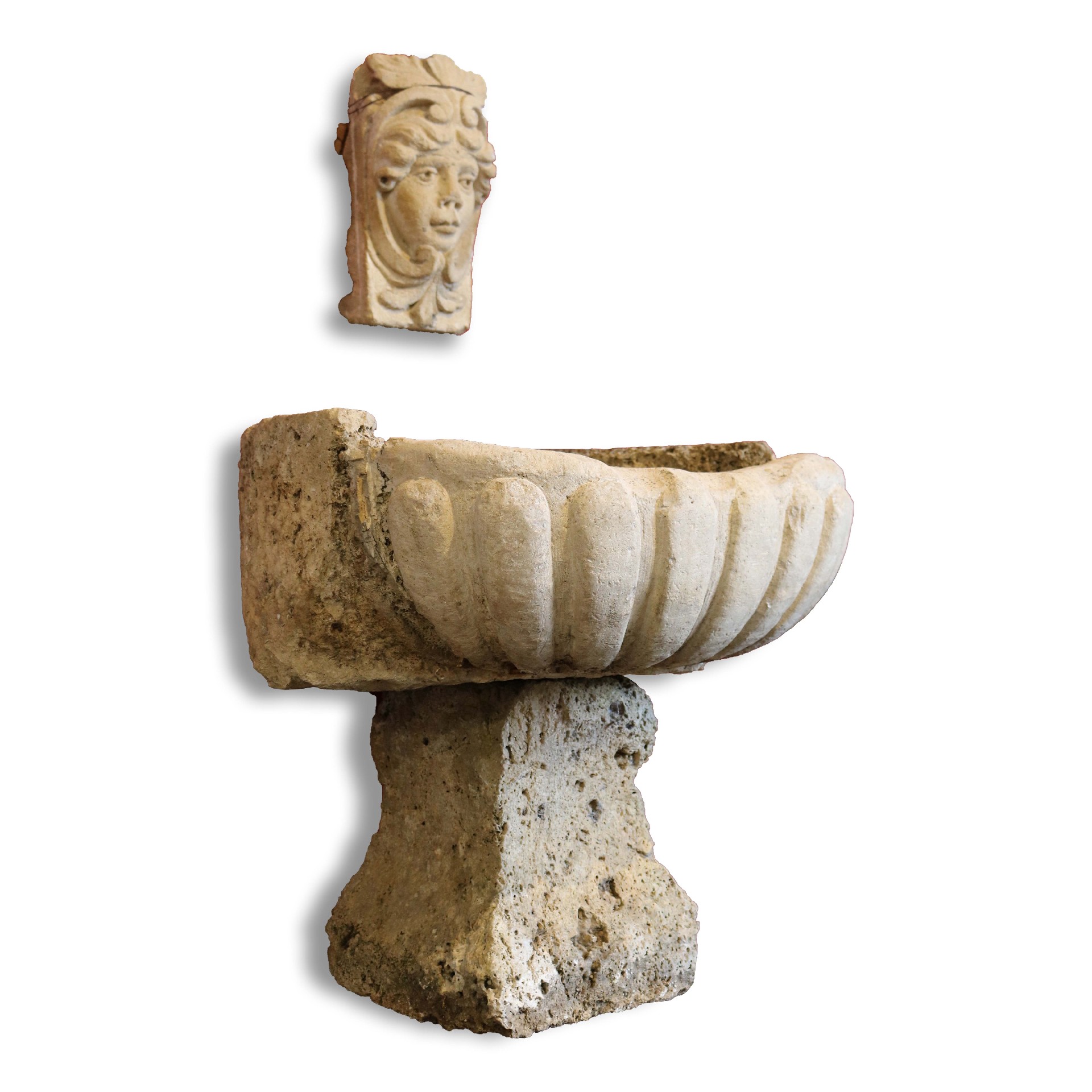 Ancient travertine fountain. - 1