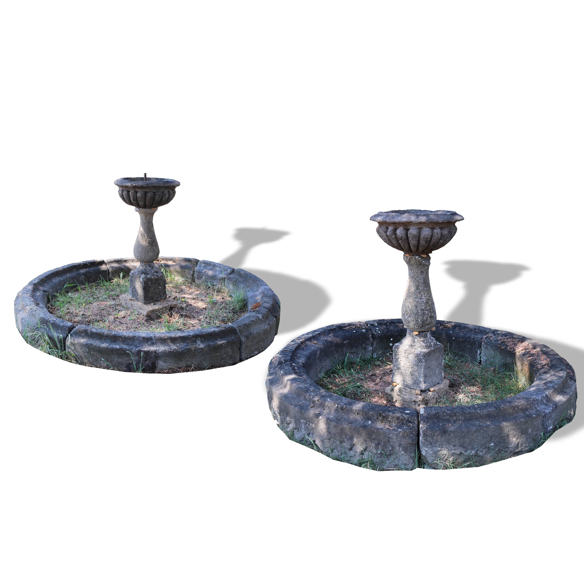 Coppia di antiche fontane in pietra. - Fontane Antiche - Arredo Giardino - Prodotti - Antichità Fiorillo