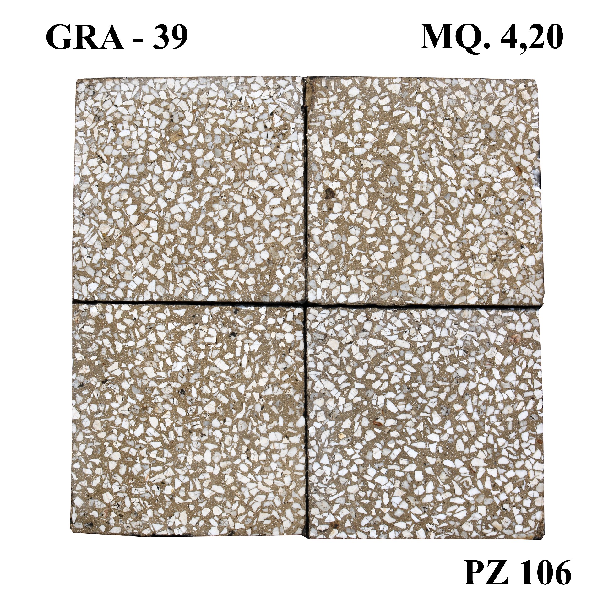 Antica pavimentazione in graniglia cm 20x20. - Cementine e Graniglie - Pavimentazioni Antiche - Prodotti - Antichità Fiorillo