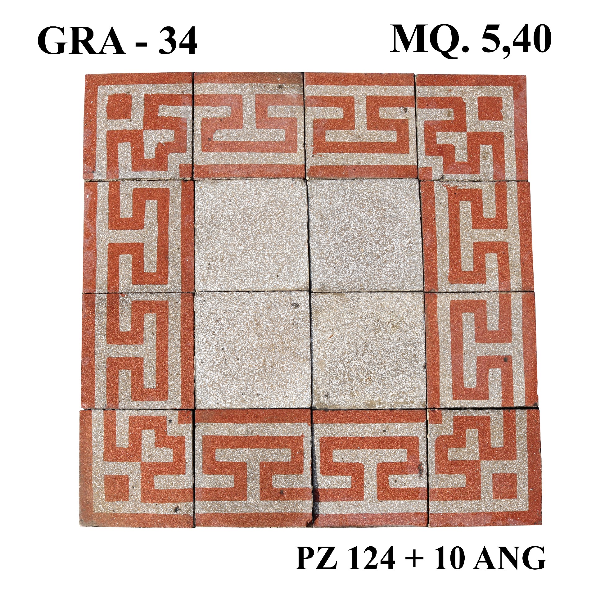 Antica pavimentazione in graniglia cm20,5x20,5 - Cementine e Graniglie - Pavimentazioni Antiche - Prodotti - Antichità Fiorillo