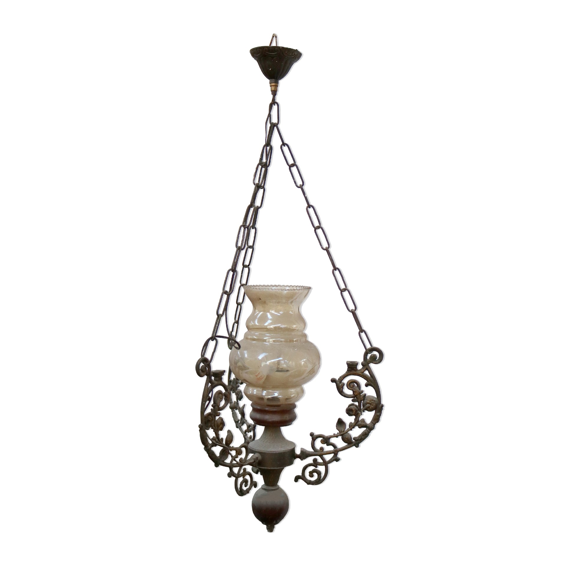 Antico lampadario in ottone. - Lampadari e Candelabri - Mobili antichi - Prodotti - Antichità Fiorillo