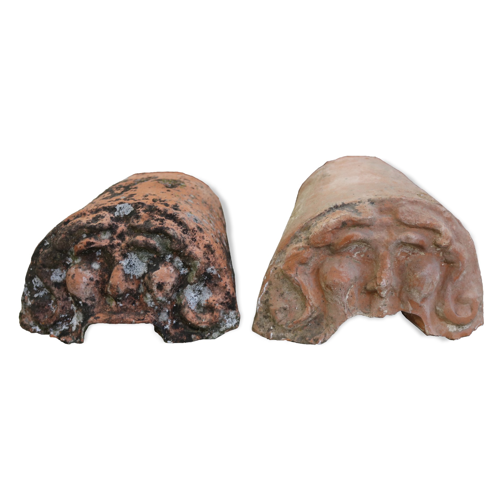 Finali da tetto in terracotta. Epoca 1800. - Soffitti - Architettura - Prodotti - Antichità Fiorillo