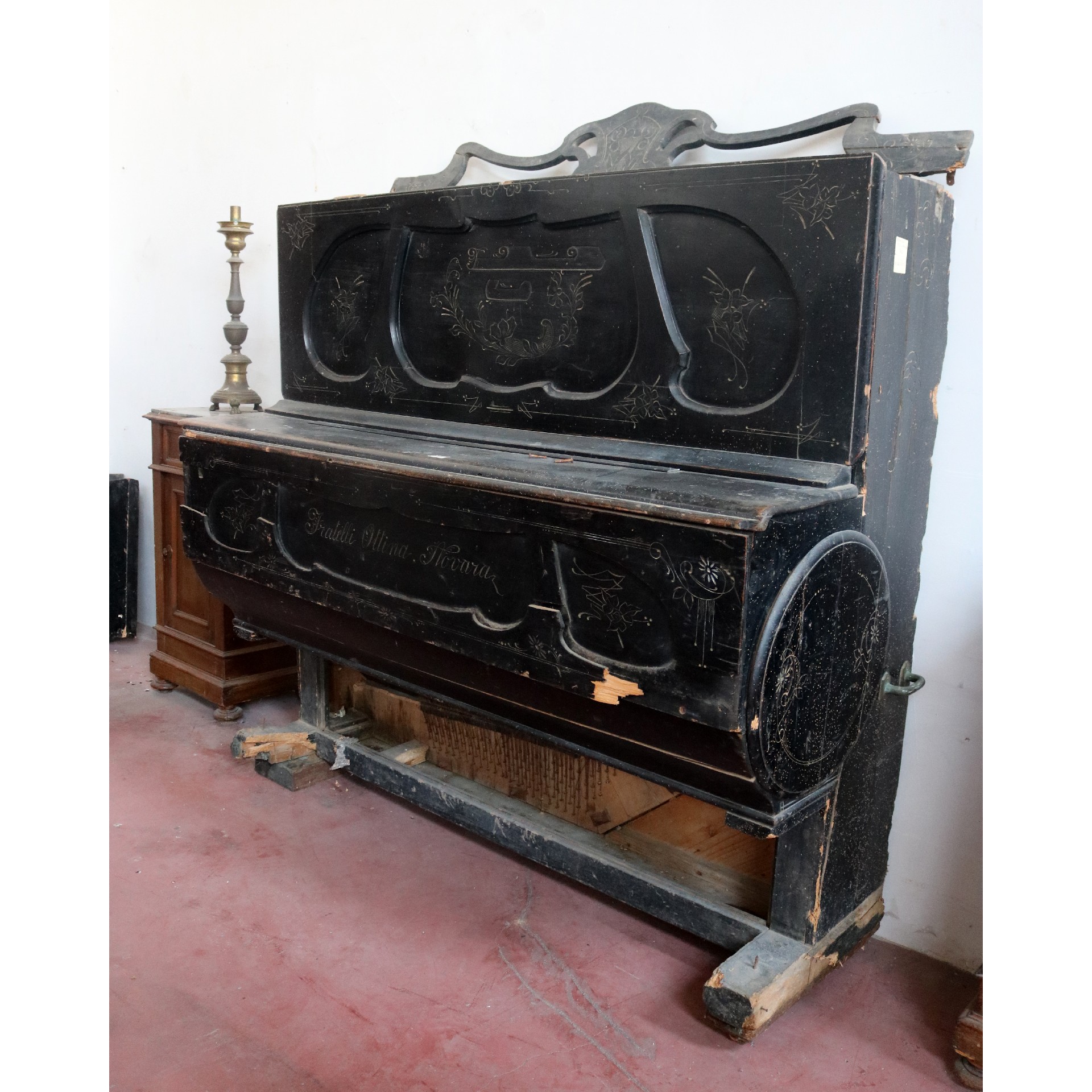 Antico pianoforte in legno - 1