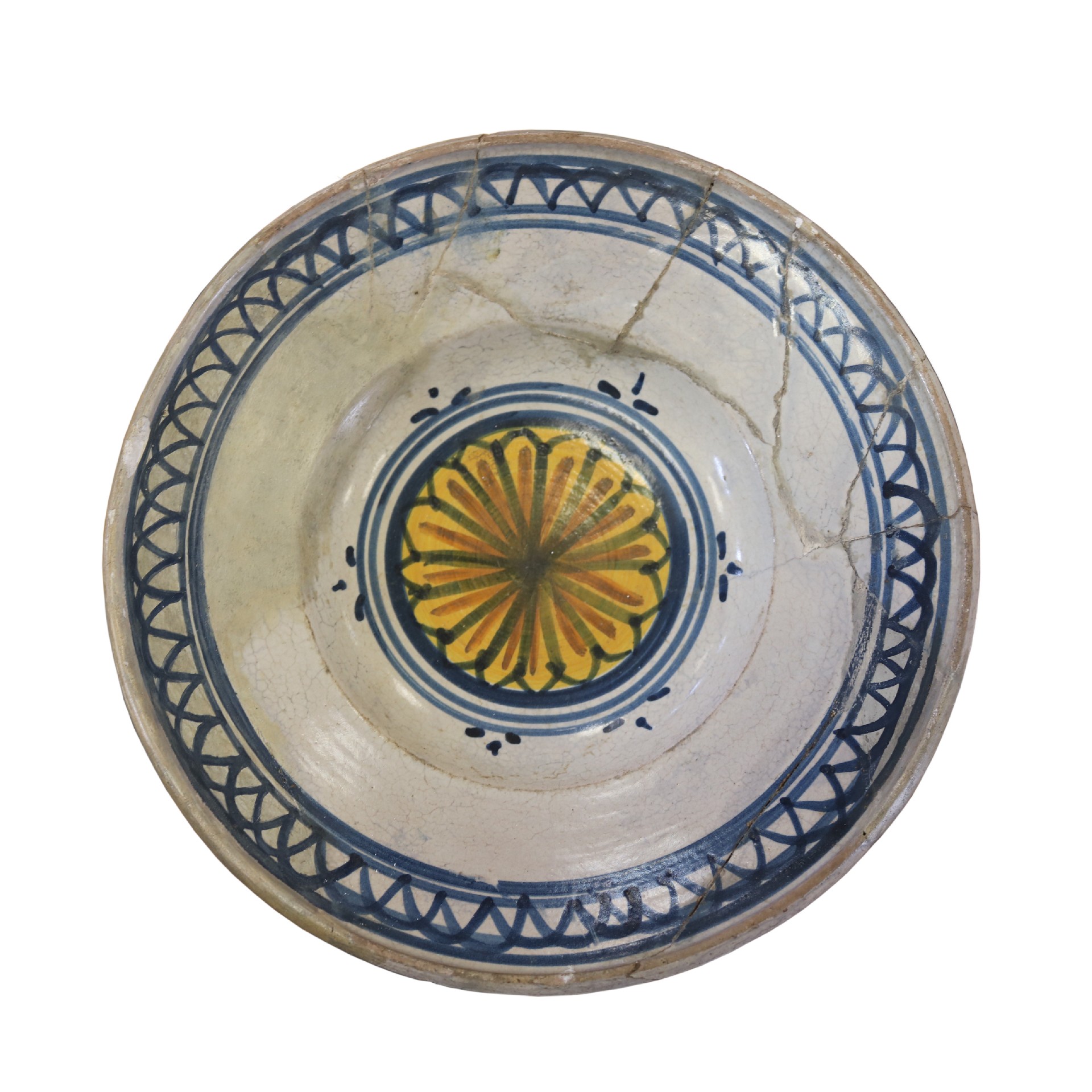 Antico piatto in maiolica. Epoca XVI secolo. - 1