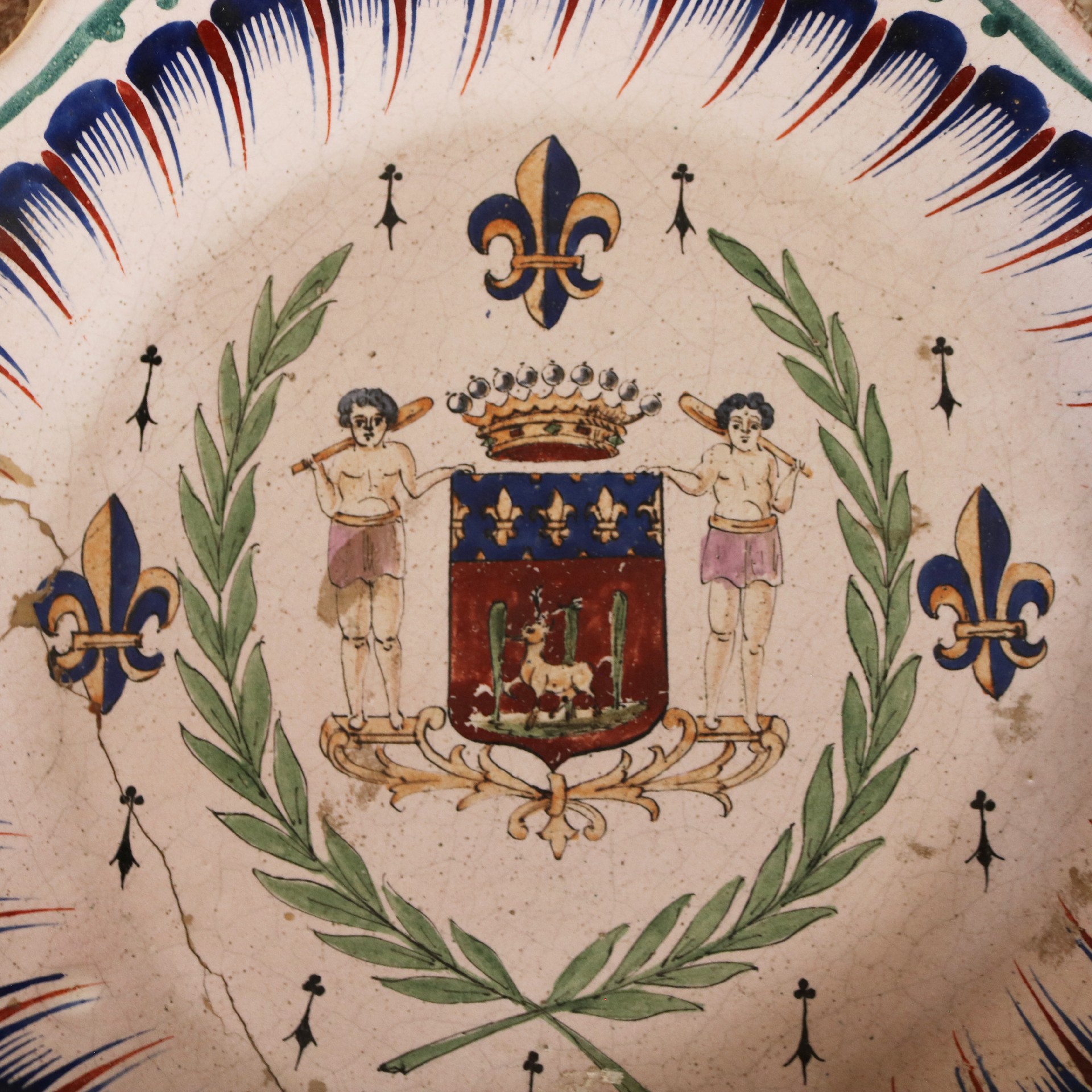 Antico piatto in maiolica - 1