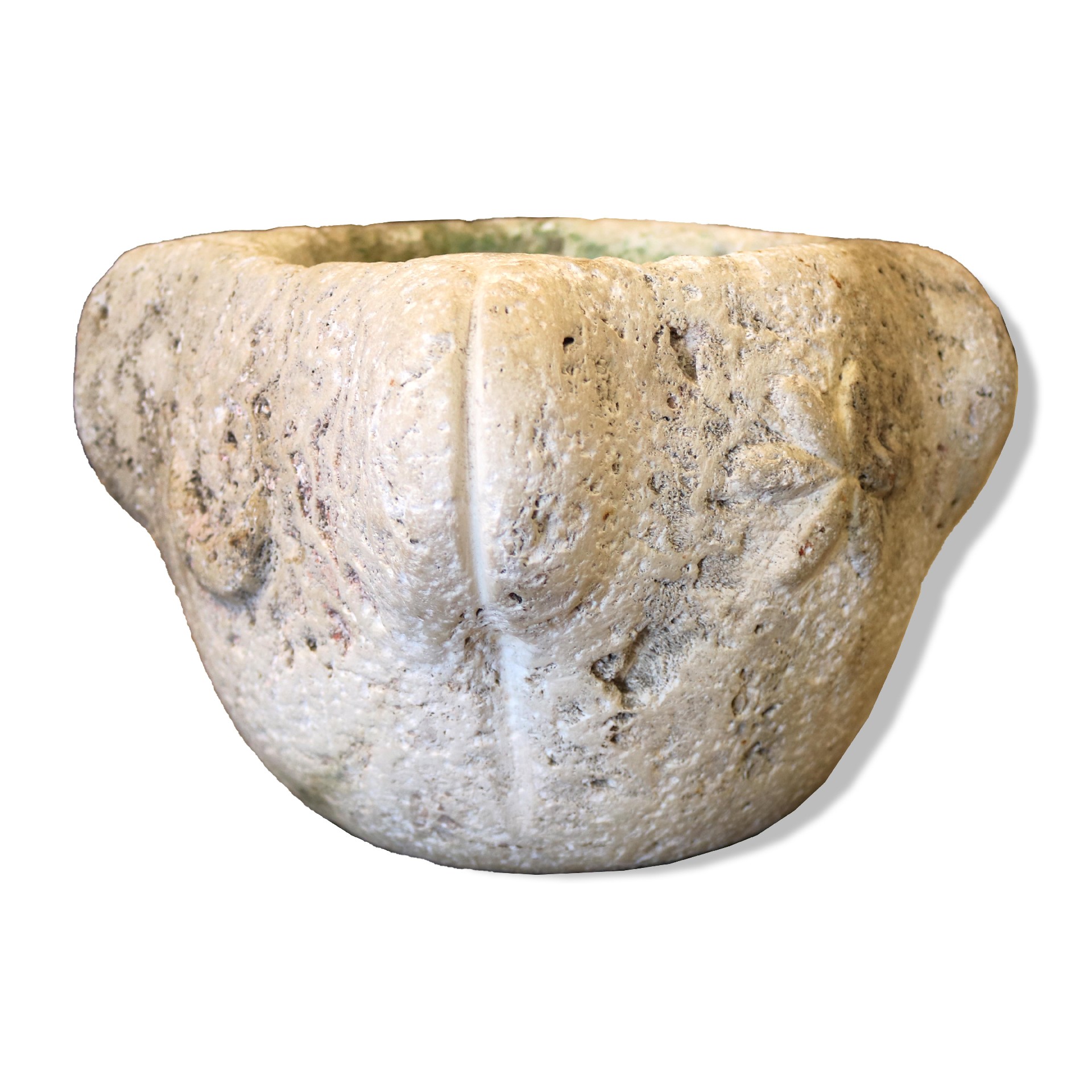 Mortaio antico in Travertino. Epoca 1400. - Orci Vasi e Mortai - Arredo Giardino - Prodotti - Antichità Fiorillo