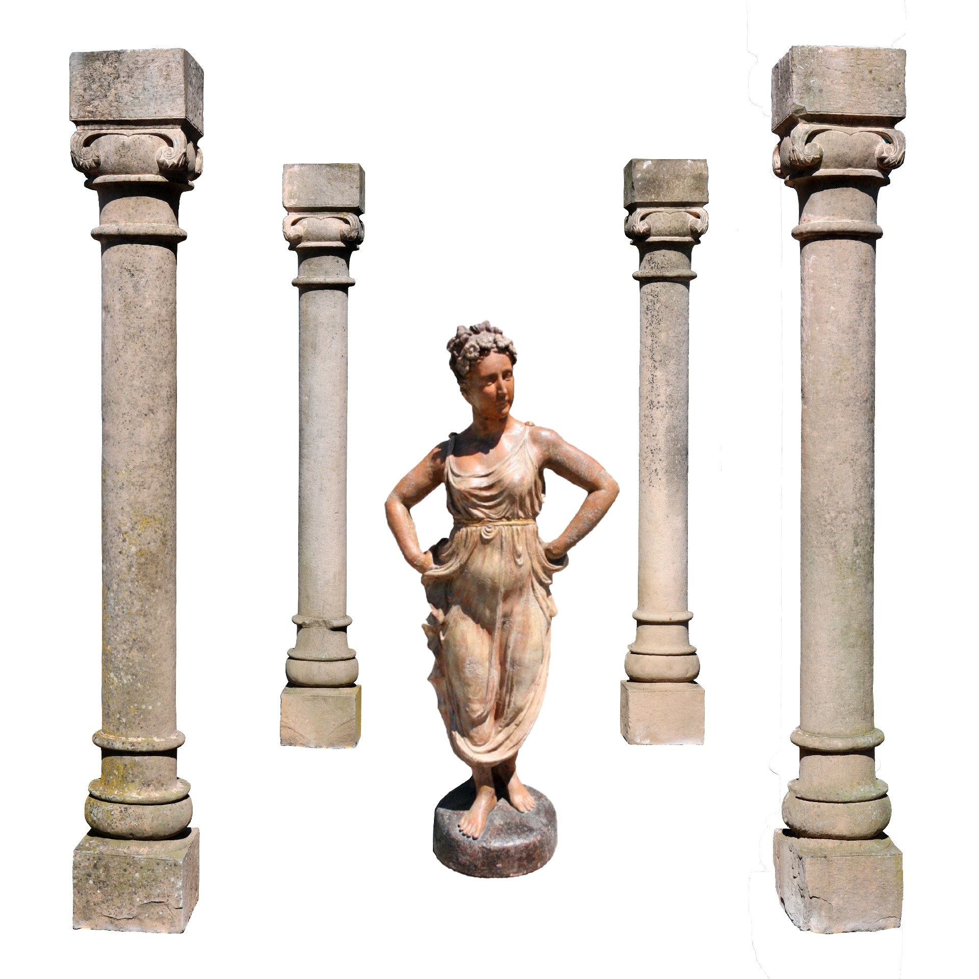 Quattro colonne antiche in pietra. Epoca 1800. - Colonne antiche - Architettura - Prodotti - Antichità Fiorillo