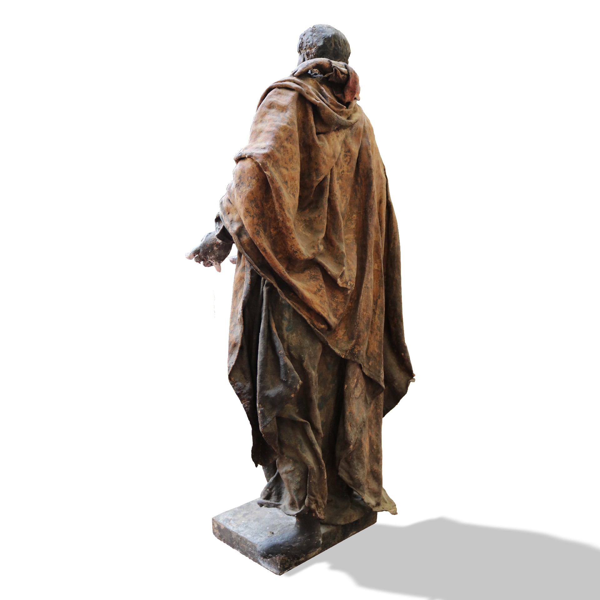 Statua antica in legno e tela dipinta. - 1