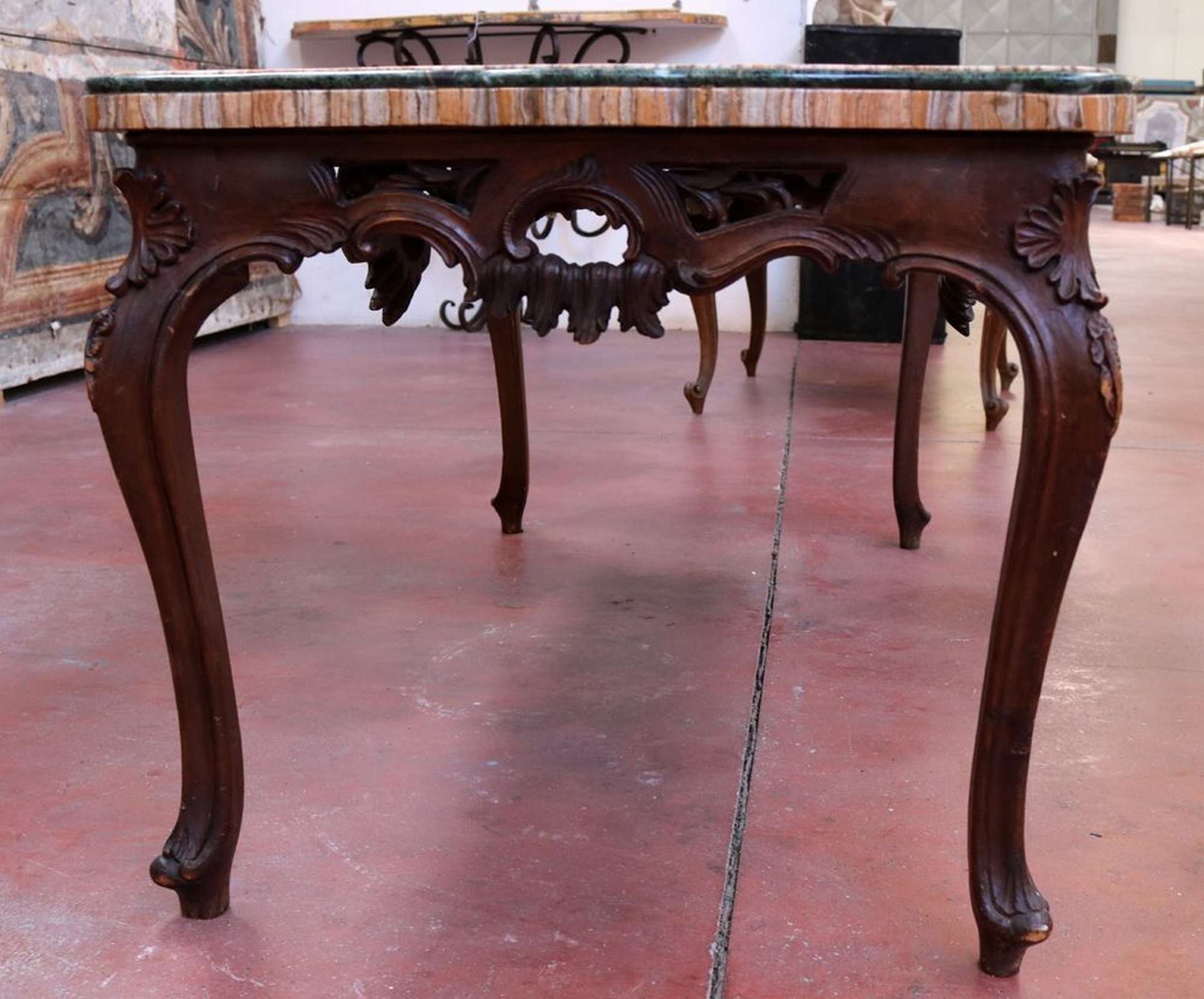Antica base da tavolo in legno. Epoca primi 1900. - 1