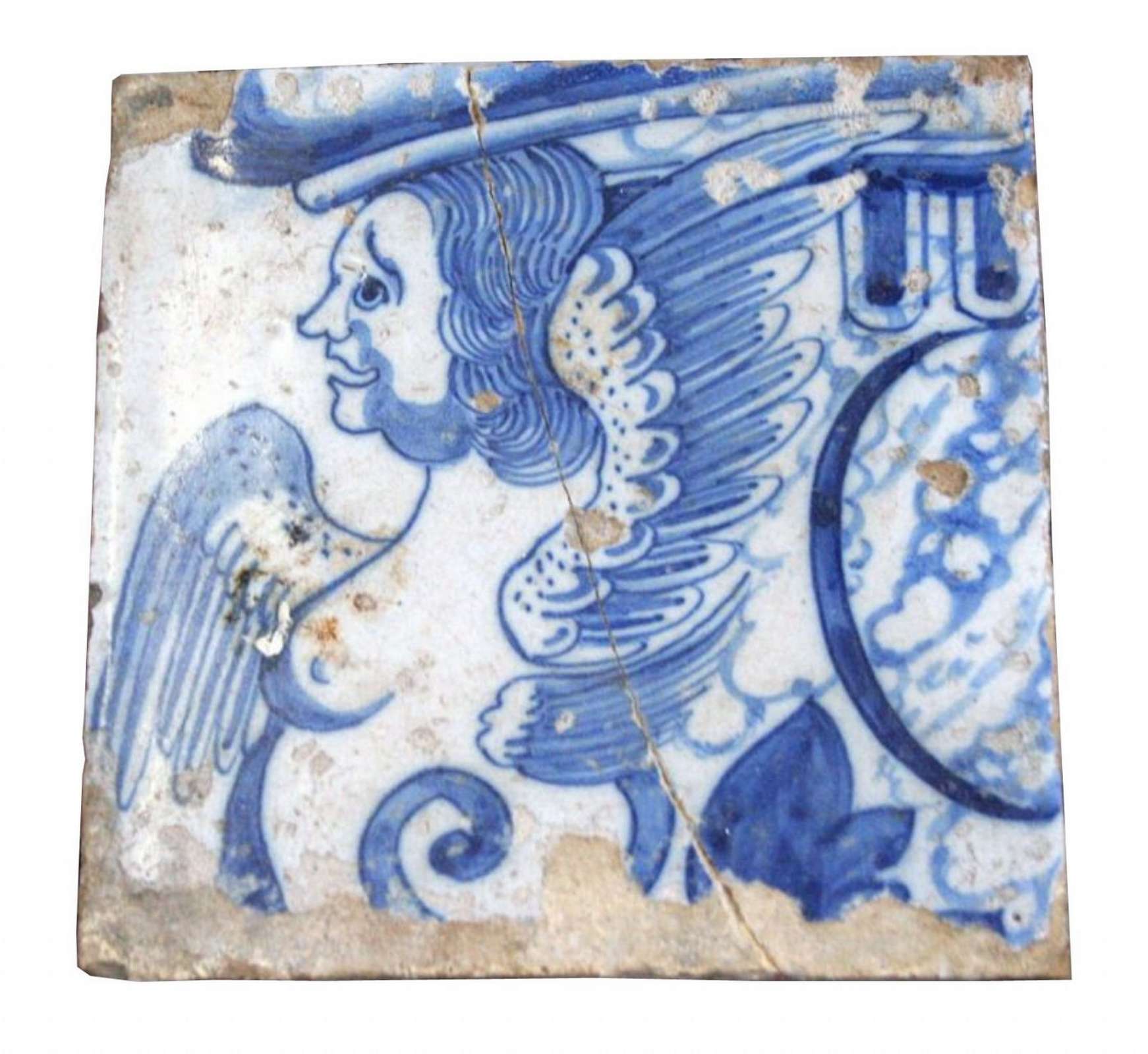 Antica mattonella in maiolica - 1