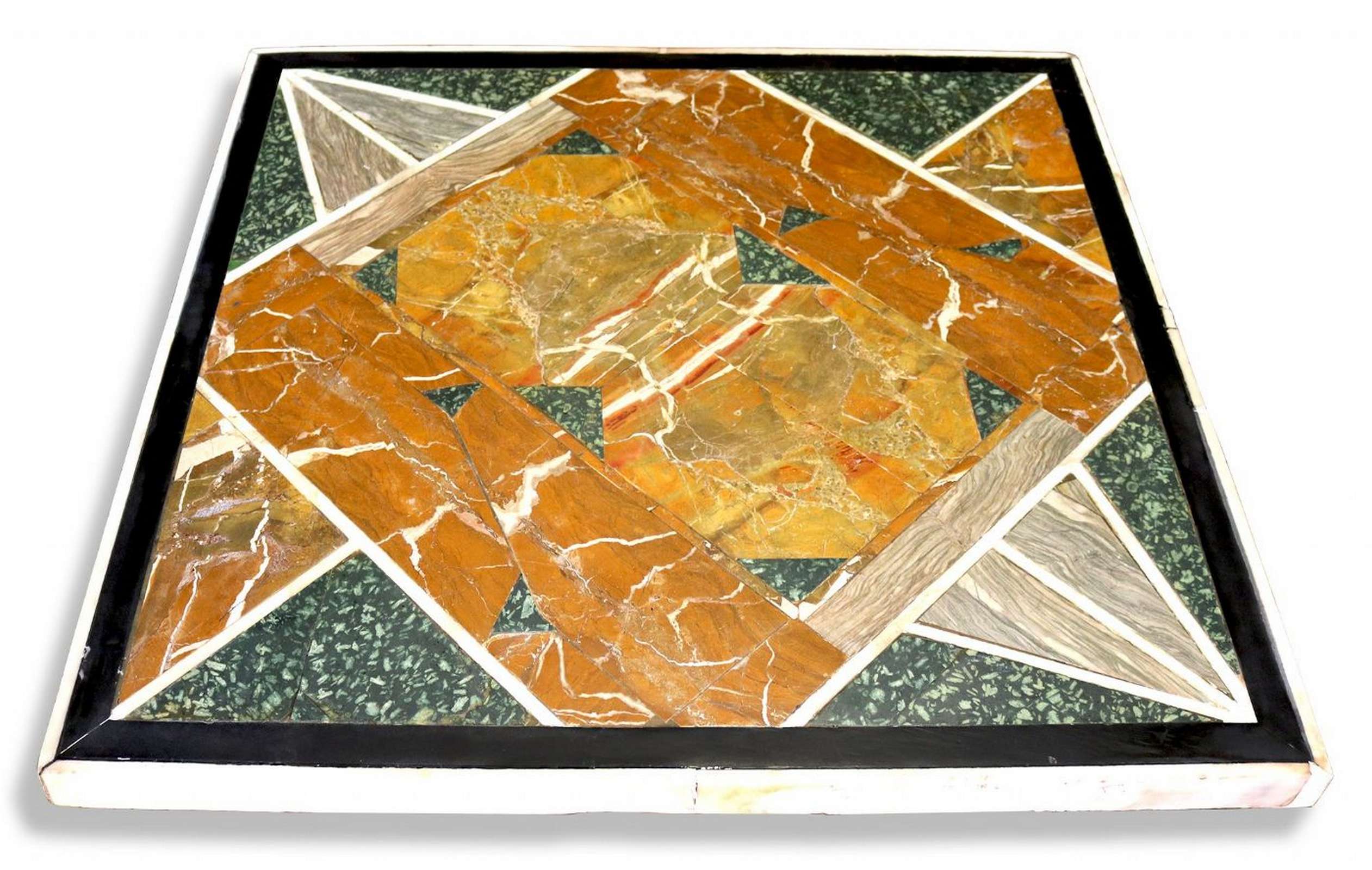 Piano intarsiato in marmi rari. Epoca 1900 - Tavoli in vari materiali - Tavoli e complementi - Prodotti - Antichità Fiorillo