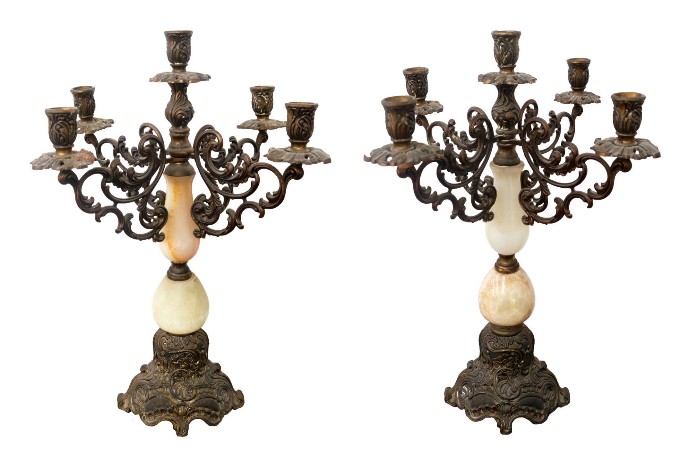 Coppia di antichi candelabri. Epoca primi 1900. - Lampadari e Candelabri - Mobili antichi - Prodotti - Antichità Fiorillo