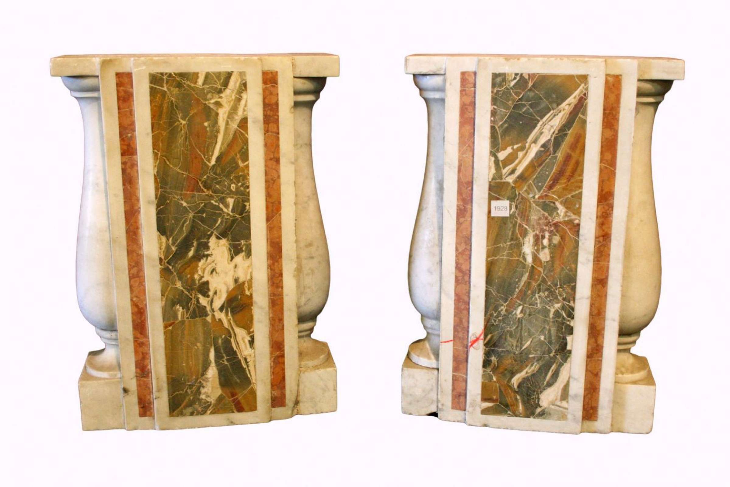 Coppia di antiche basi in marmo. Epoca 1800. - Tavoli in vari materiali - Tavoli e complementi - Prodotti - Antichità Fiorillo