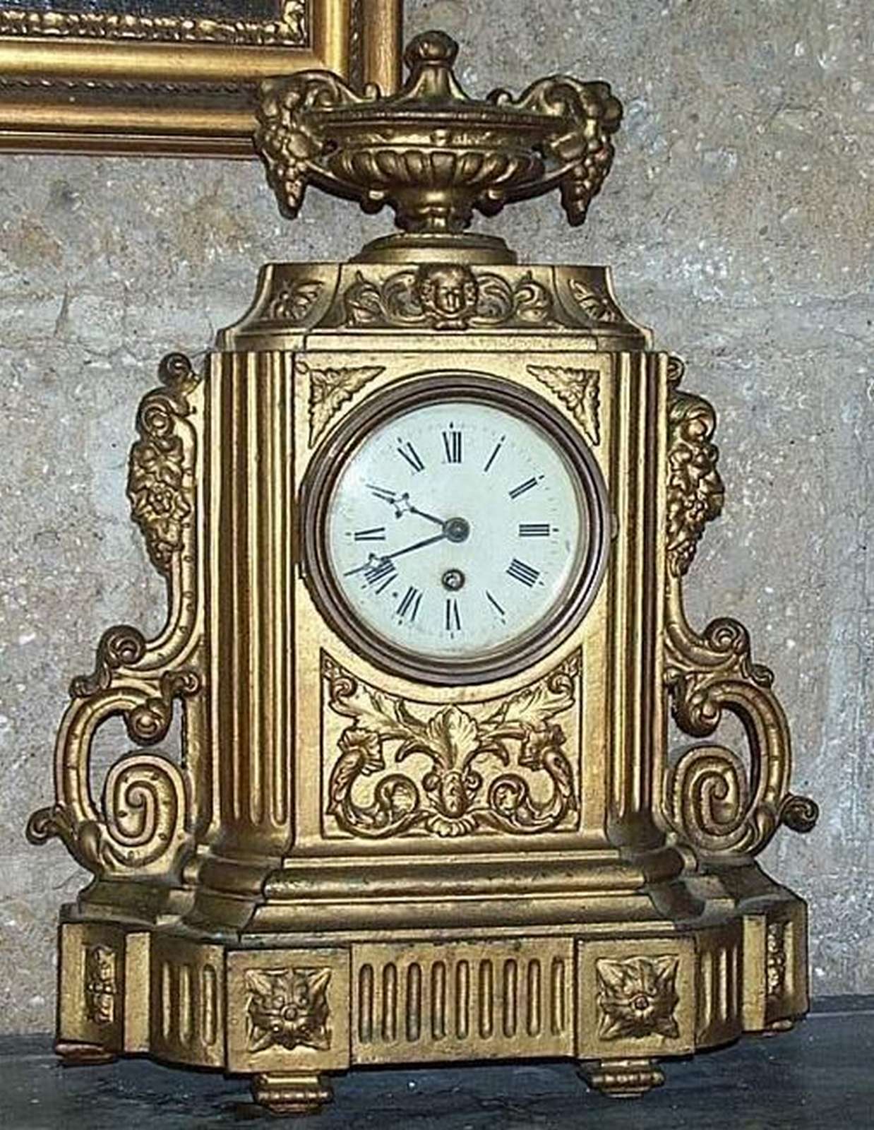 Antico orologio in antimonio. Epoca inizi 1900. - Vari - Mobili antichi - Prodotti - Antichità Fiorillo