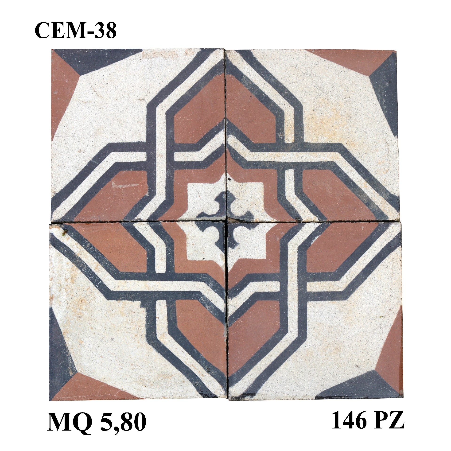 Antica pavimentazione in cementina cm20x20 - 1