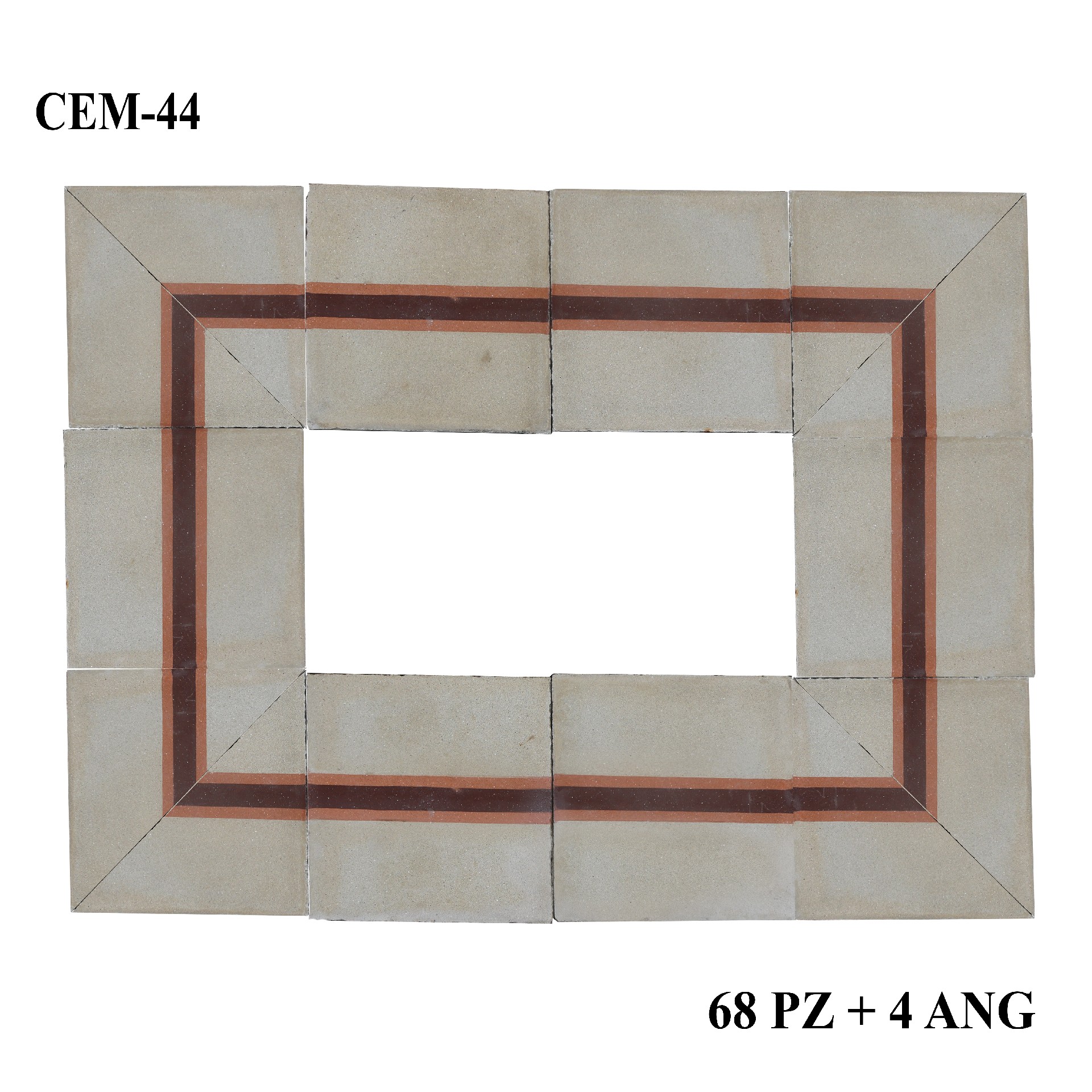 Antica pavimentazione in cementine cm20x20 - Cementine e Graniglie - Pavimentazioni Antiche - Prodotti - Antichità Fiorillo