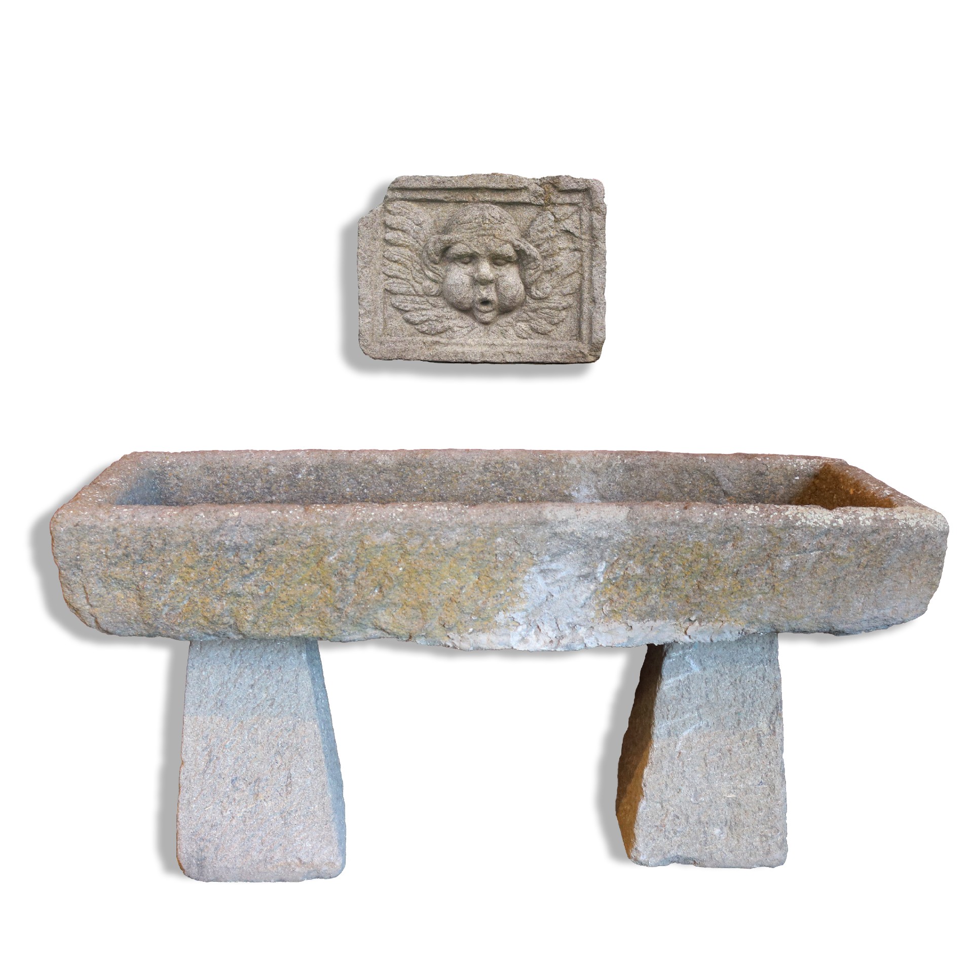 Fontana in pietra con pannello. - Fontane Antiche - Arredo Giardino - Prodotti - Antichità Fiorillo