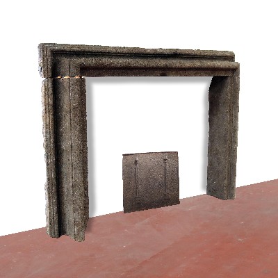 Antique stone fireplace, 184x131 cm h. 