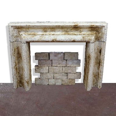 Antique stone fireplace, 129x95 cm h. 