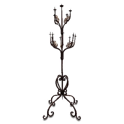 Candelabro in ferro battuto. 