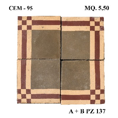 Antica pavimentazione in cementina cm20x20 
