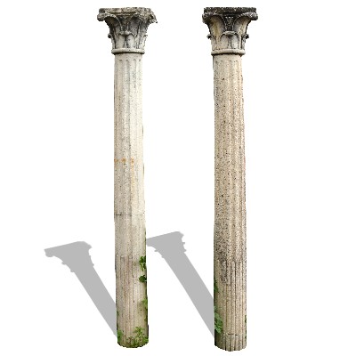 Antica coppia di colonne in impasto. 