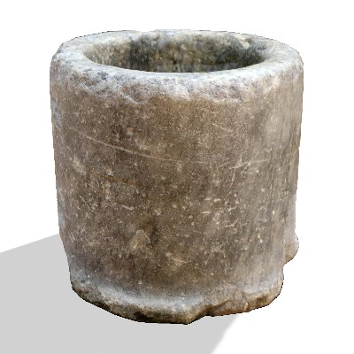 Ancient marble mortar. 