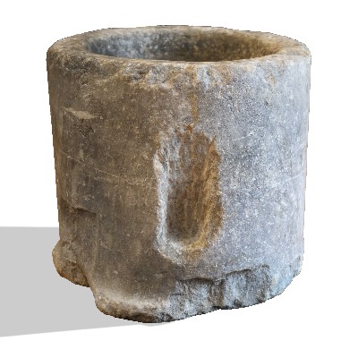 Ancient marble mortar. 