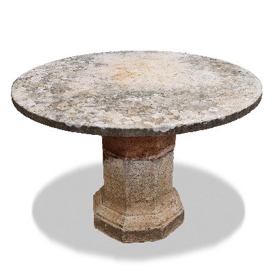 Tavolo antico in pietra e marmo. 