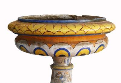 Coppia di fontane in maiolica. Epoca 1800. 