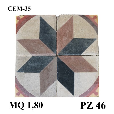 Antica pavimentazione in cementina cm20x20 